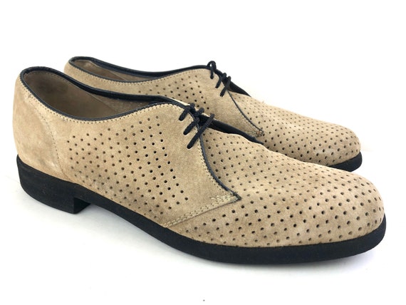 Sz 9 W Vintage 60s 70s Hush Puppies Tan Beige Khaki Suede - Etsy