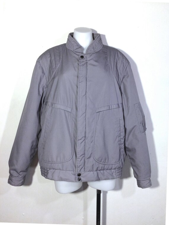 44/XL | gris de vintage des léger années 70 hommes UTEX matelassé bombardier léger des isolé veste manteau 69859d 44/XL | gris de vintage des léger années 70 hommes UTEX matelassé bombardier léger des isolé veste manteau 69859d