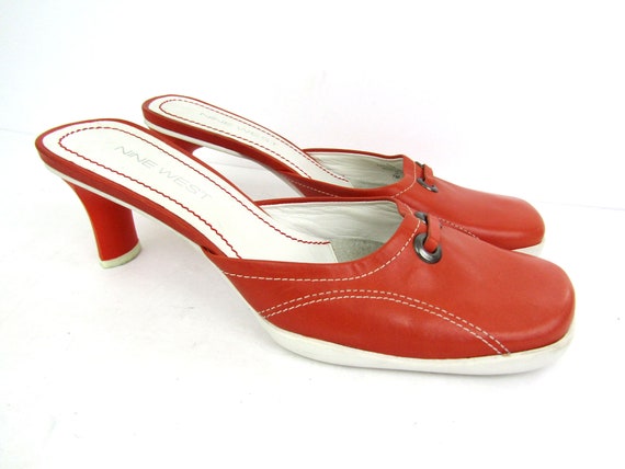 nine west orange heels