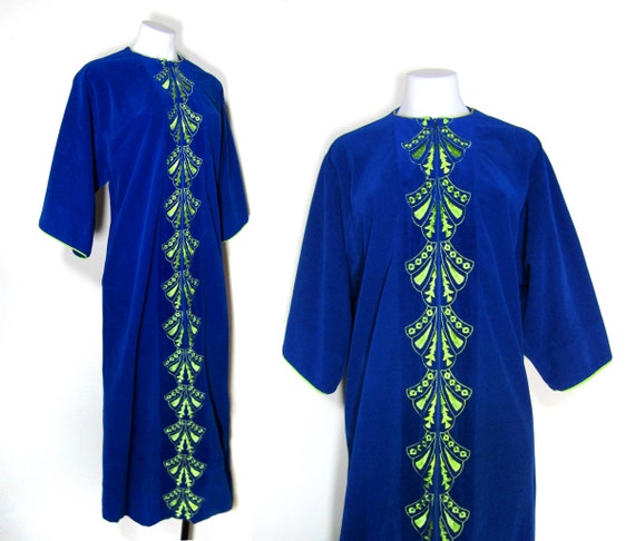 sz. M/8 | 70s blue caftan vintage 70s caftan embro