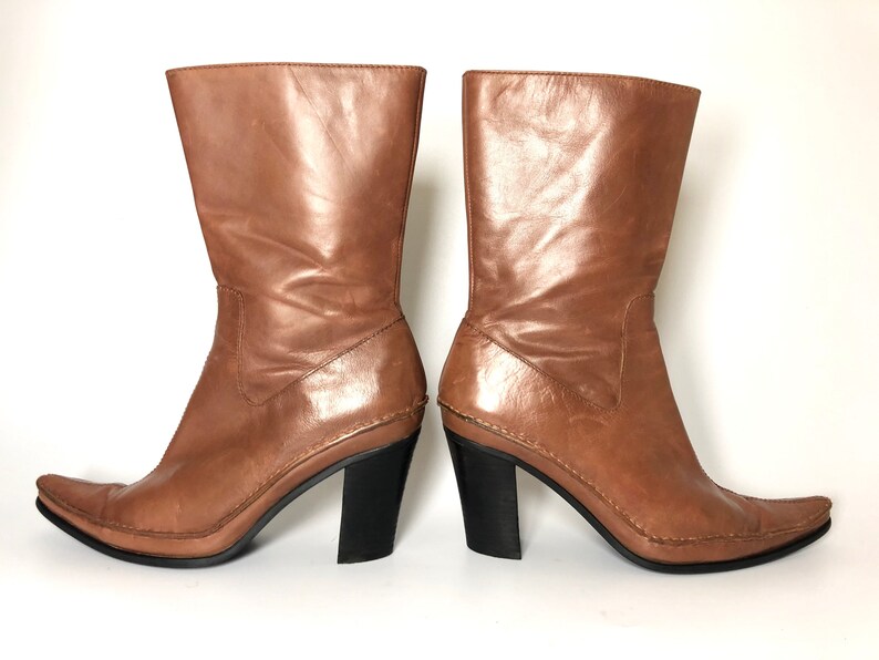 nine west cognac booties