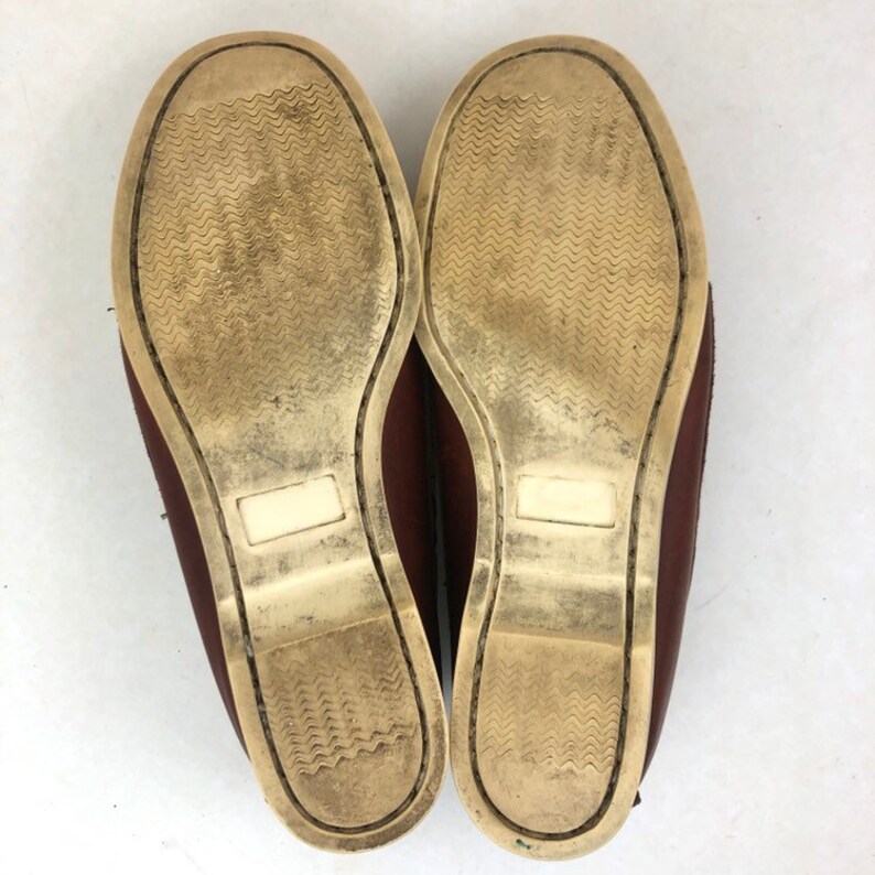 Sz 8 vintage 80s GH Bass brown leather boat shoes vintage