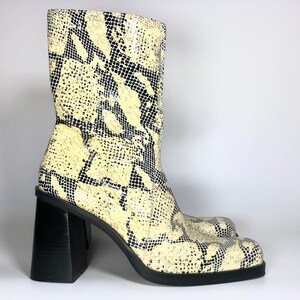 chunky snakeskin boots
