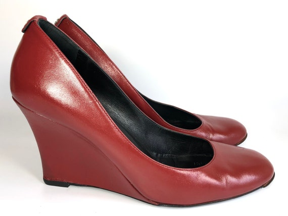 SZ 41 / 11 US vintage Gucci ronde teen sleehak baksteen rood - Etsy  Nederland