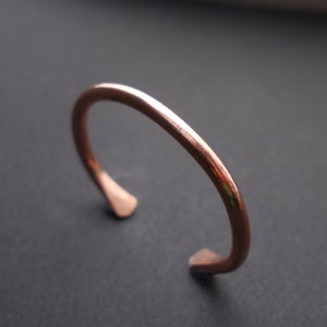 Thick Rustic Copper Cuff Bracelet - 5mm Diameter