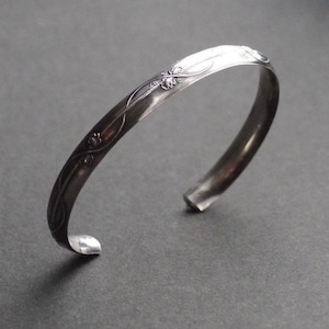 Thick Sterling Silver Cuff -  Vine Motif