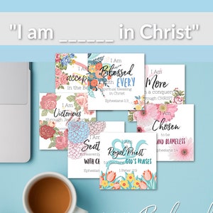Who I Am In Christ | Identity in Christ Scripture Cards | Bible Memory Cards | | Declaration Cards | Inspirational Cards