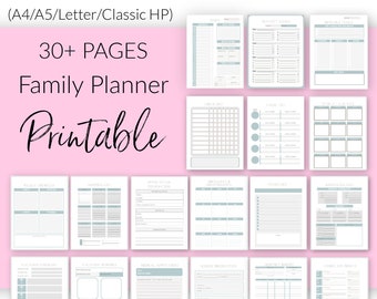 Family Planner For Moms/ Family Calendar/  Household Printable Planner/ Classic Happy Planner, Letter,  A4,  A5