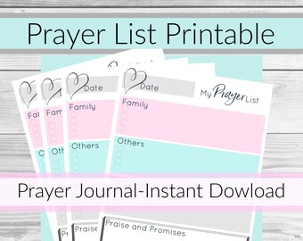 Prayer Planner Printable, Prayer Journal, Christian Planner Inserts, A5, A4, 8.5 X 11, Prayer Calendar