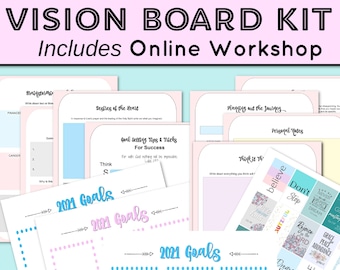2021 Vision Board Kit - Christian | Vision Board Planner and Goal Setting Workshop