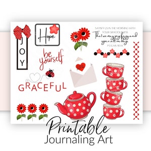 Bible Journaling Printable | Graceful Tea | Scripture Journaling and Scrapbooking Art | Bible Verse Stickers