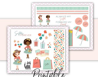 Bible Journaling Printable | Sisters Forever | Scripture Journaling and Scrapbooking Art | Bible Verse Stickers