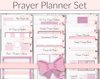 Printable Prayer Planner  For War Binder | Prayer Journal | Pink Peony | A4, A5, Letter, Classic Happy Planner