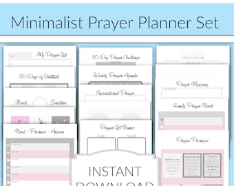 Minimalist Prayer Planner Set | War Binder | Daily Prayer Pages | A4, A5, Letter, Classic Happy Planner