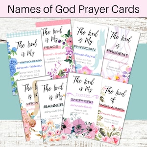 Cartes d'affirmation de versets bibliques | Noms inspirants de Dieu