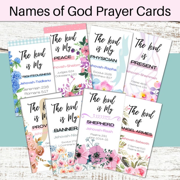 Bible Verse Affirmation Cards | Inspirational Names of God