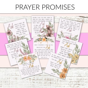 Cartes de prière Promesses de prière | Cartes d'affirmation biblique | Cartes de versets bibliques