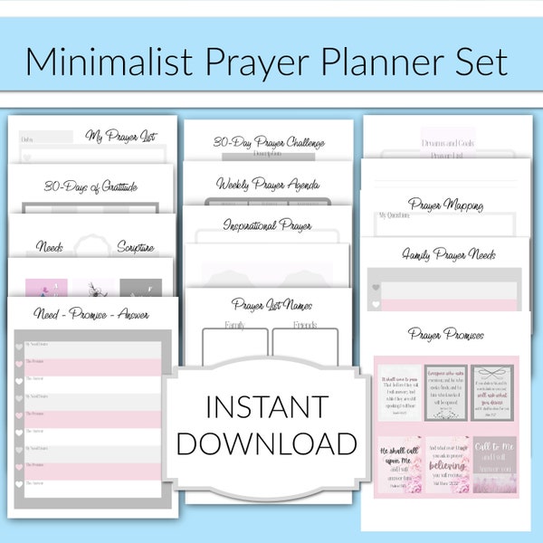 Minimalist Prayer Planner Set | War Binder | Daily Prayer Pages | A4, A5, Letter, Classic Happy Planner