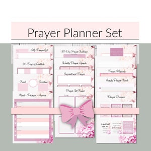 Printable Prayer Planner  For War Binder | Prayer Journal | Pink Peony | A4, A5, Letter, Classic Happy Planner