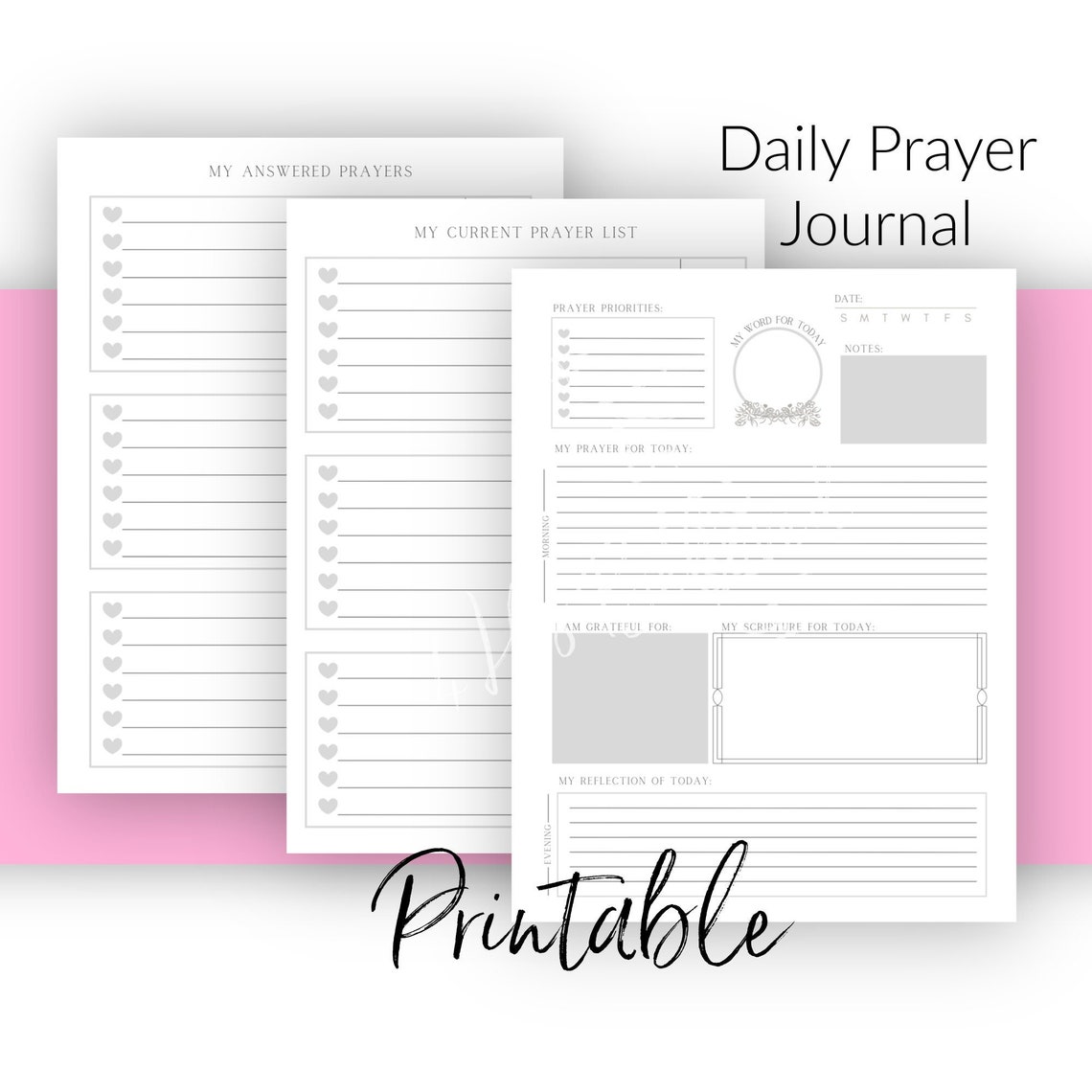 Prayer Journal Printable Prayer and Scripture Writing Planner Etsy