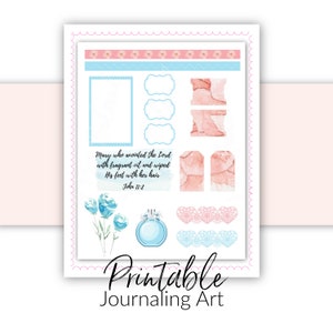 Bible Journaling Printable Kit Martha and Mary Devotional Theme Scripture Journaling and Scrapbooking Art Printable image 4