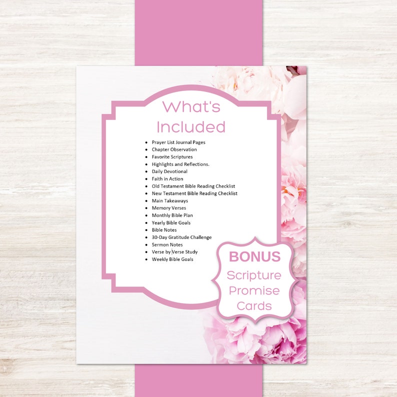 Bible Study Planner Bible Study Printable Pink Peony Devotional Bundle Classic Happy Planner, Letter, A4, A5 image 6