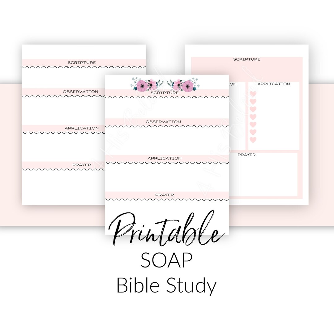 Bible Study Printable SOAP Worksheet | Scripture Study Planner Inserts ...