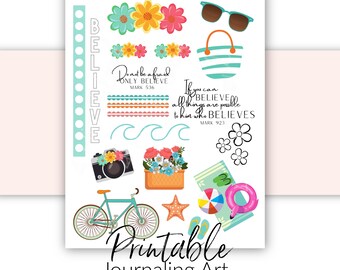 All Things Are Possible With God | Bible Journaling Printable | Bible Verse Stickers