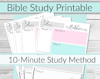 Bible Study Printable | Bible Study Worksheet |  Christian Planner Inserts  | Journal Pages (A5, A4, Happy Planner, Letter Size)
