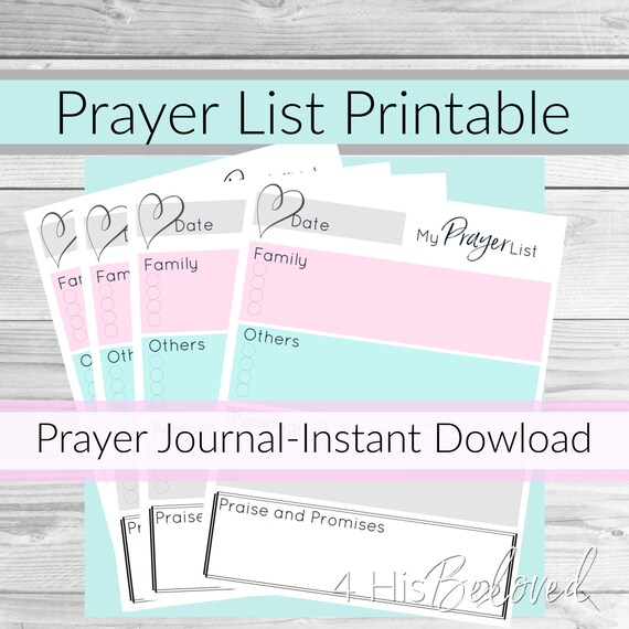 Prayer Planner Printable Prayer Journal Christian Planner | Etsy