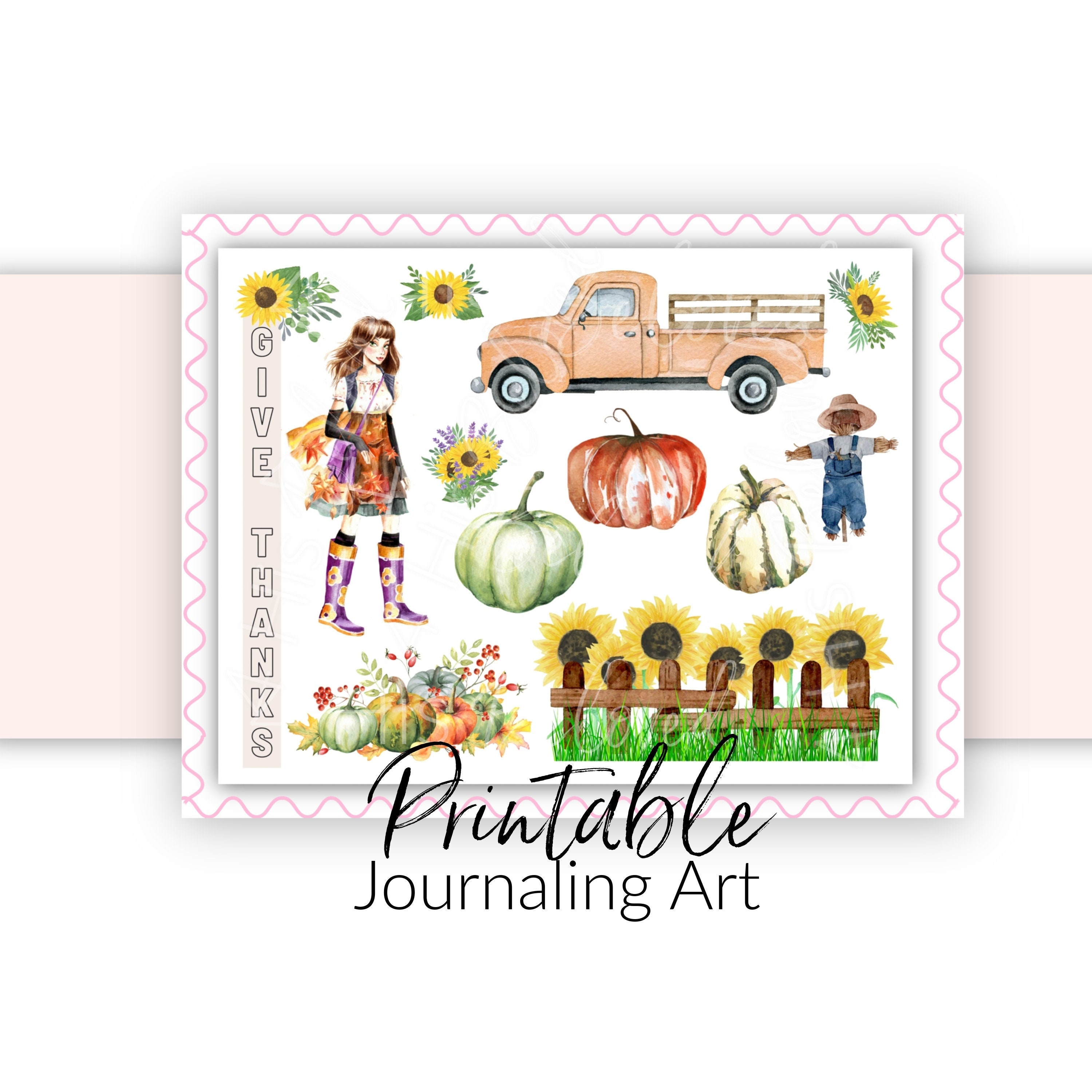 Bible Journaling Printable | Fall Thanksgiving Girl | Scripture ...