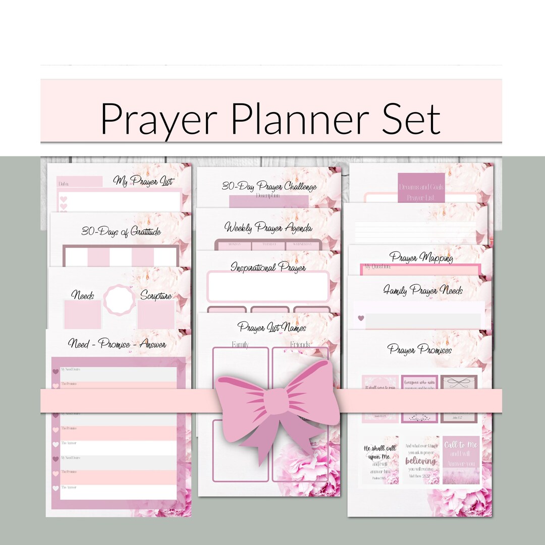 Printable Prayer Planner for War Binder | Prayer Journal | Pink Peony ...