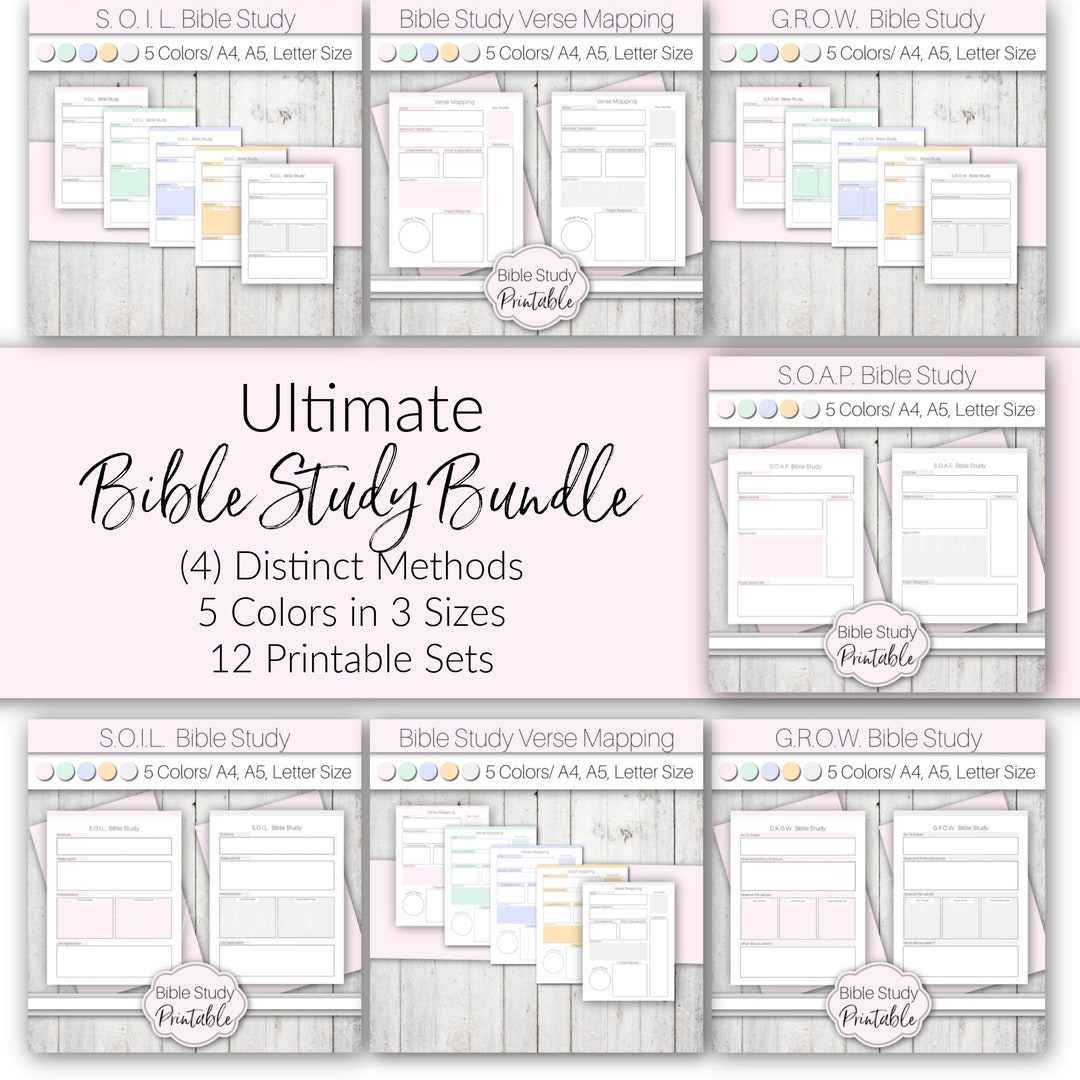 Bible Study Bundle | Bible Study Tool Printable Templates - Etsy