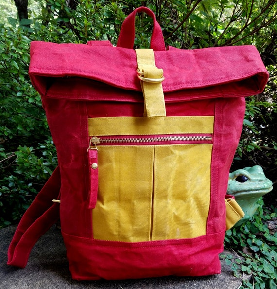 Waxed Canvas Backpack Laptop Bag Waxed Canvas Rucksack Etsy