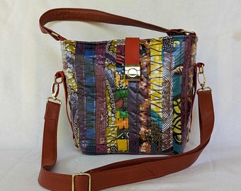 Laminated African Brilliance Bucket Bag