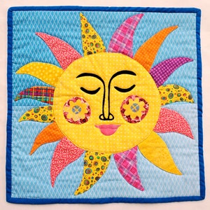 Whimsical Art Quilt, Wall Hanging, Sunday Morning Sun, Home Decor