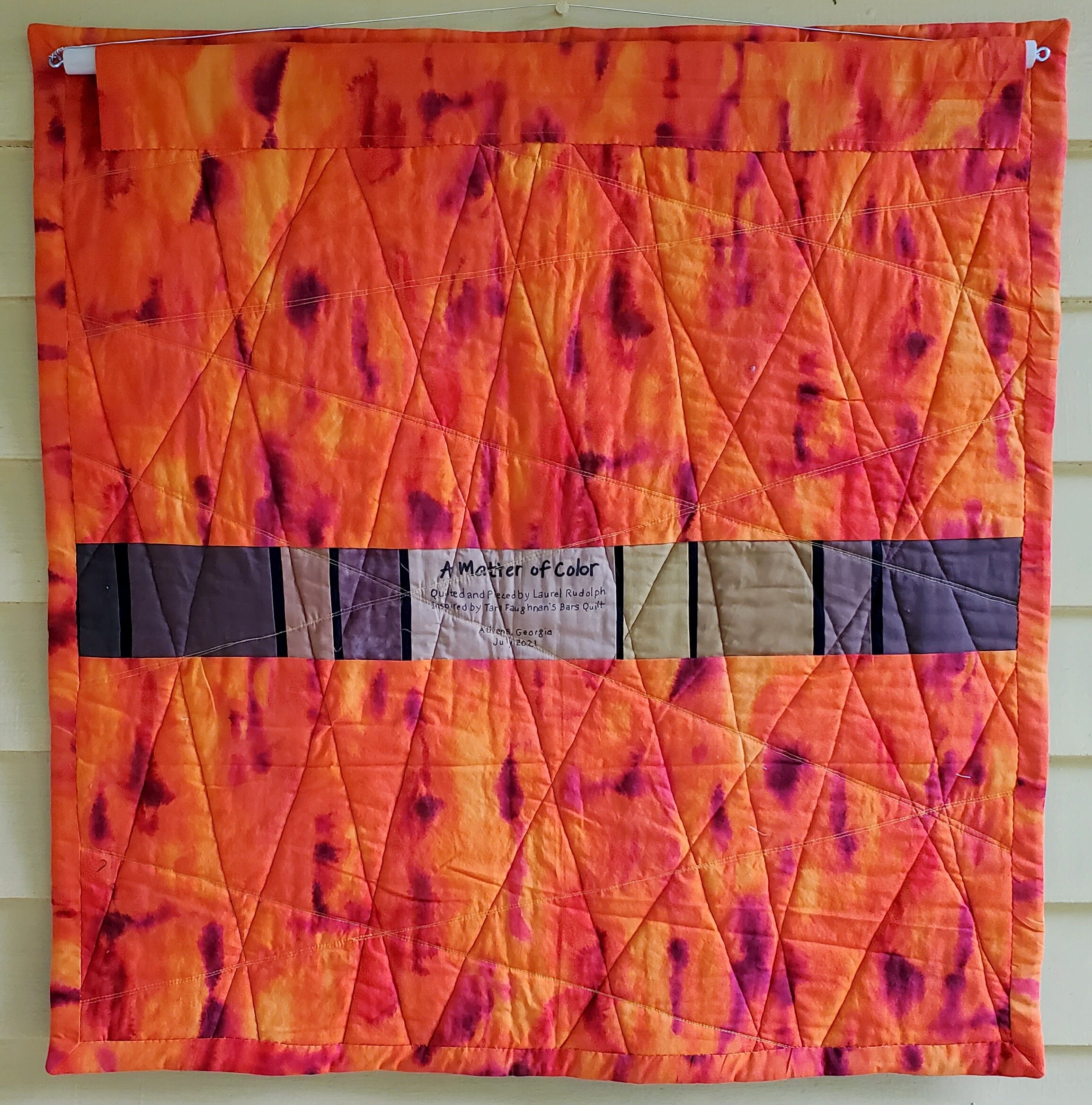 Bars Quilt Wall Art, Handmade Wall Quilt, Quilted Wall Hanging