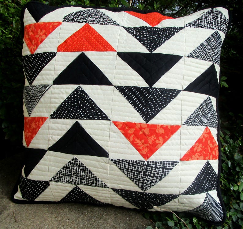 Contemporary Pillow Cover, Quilted Pillow Cover, Decorative Pillow