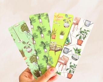 Houseplant Bookmarks | Double Sided Matte Cardstock | Handmade Book Lover Gift | Small Canadian Business | Free Bonus Bookmark