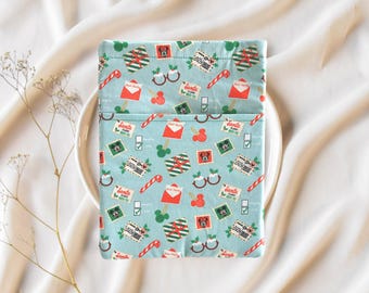 Christmas Magical Mail Book Sleeve | Handmade Cotton Padded Cover | Holiday Reading Accessory | Gift for book lovers