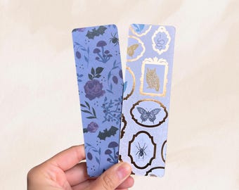 Gothic Floral Bookmarks | Double Sided Matte Cardstock | Handmade Book Lover Gift | Small Canadian Business | Free Bonus Bookmark