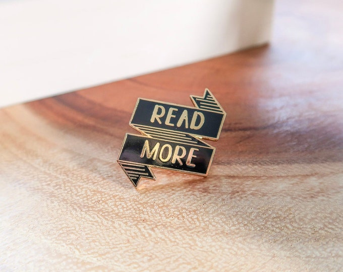 Reader Enamel Pin • 1 in. x 1 in. • Blue Book Brooch • Gift For Bookworm, Teacher, Librarian • Book Lover and Reading Accessories • Cute Pin