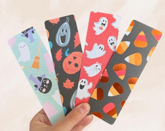 Halloween Bookmarks | Double Sided Matte Cardstock | Handmade Book Lover Gift | Small Canadian Business | Free Bonus Bookmark