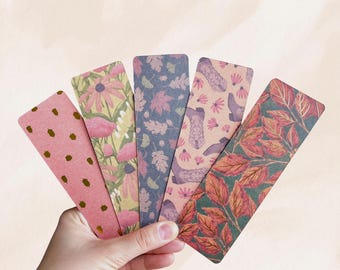 Autumn Leaves Bookmark | Double Sided Matte Cardstock | Handmade Gift for Book Lovers | Small Canadian Business | Free Bonus Bookmark