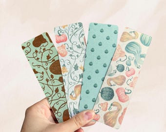 Autumn Gourds Bookmark | Double Sided Matte Cardstock | Handmade Gift for Book Lovers | Small Canadian Business | Free Bonus Bookmark
