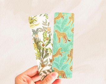 Safari Jungle Bookmarks | Double Sided Matte Cardstock | Handmade Book Lover Gift | Small Canadian Business | Free Bonus Bookmark