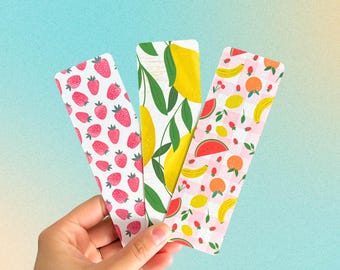 Fruit Bookmark | Double Sided Matte Cardstock | Handmade Gift for Book Lovers | Small Canadian Business | Free Bonus Bookmark