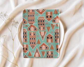 Gingerbread Book Sleeve | Padded Cotton Christmas Cover | Cozy Reading Accessory | Gift for book lovers