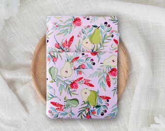 Pear & Berry Book Sleeve | Handmade 100% Cotton | Gift for Book Lovers | Cottagecore Reading Accessory | Small Canadian Business