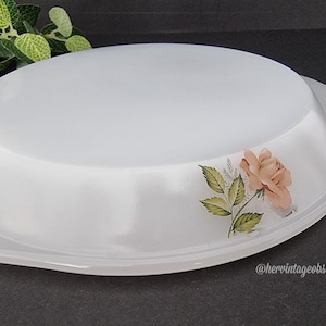 Vintage Arcopal France Peach Pink Rose Casserole Replacement Lid